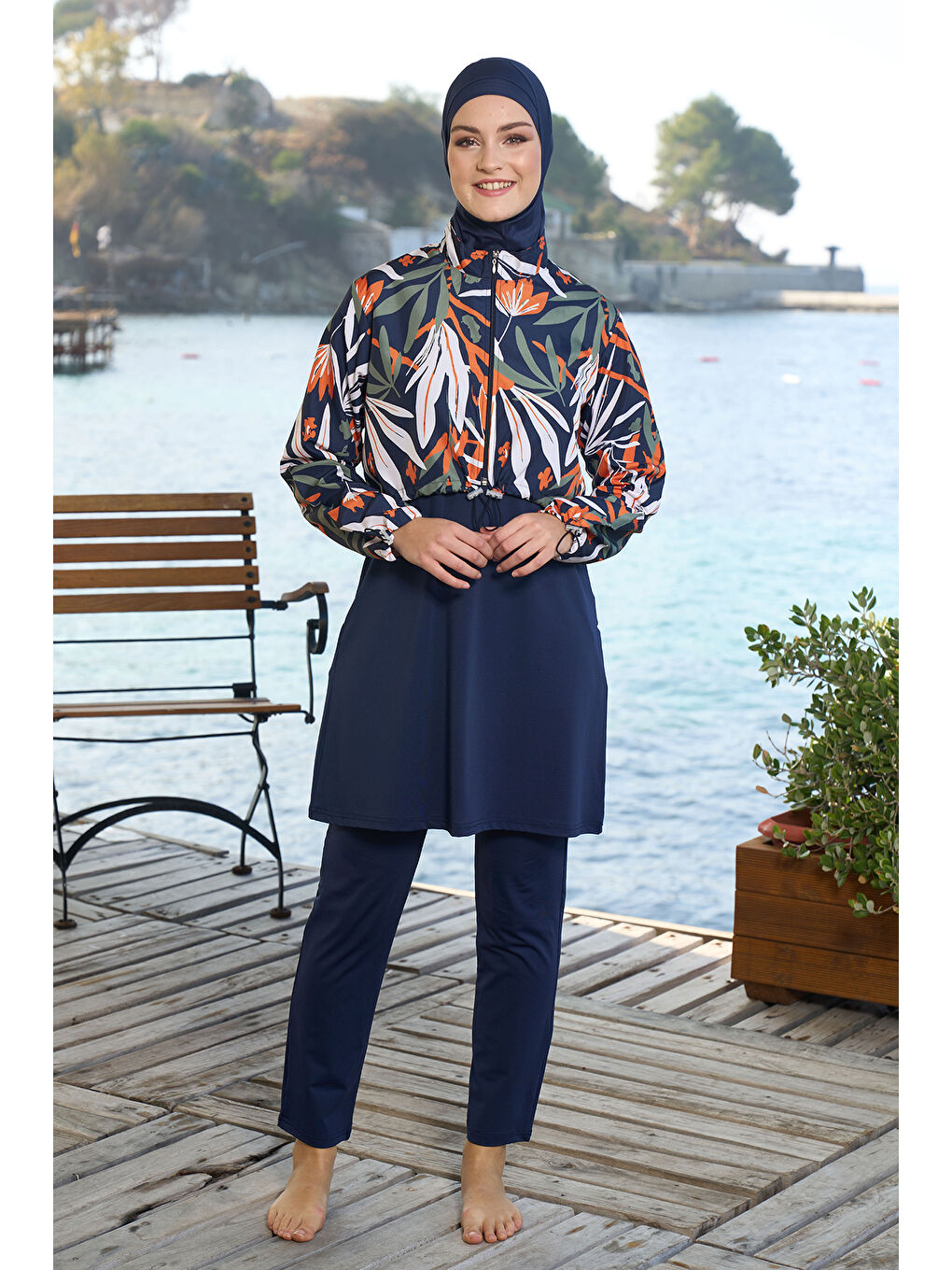 Tam Kapalı Tesettür Mayo 25970 Lacivert-1