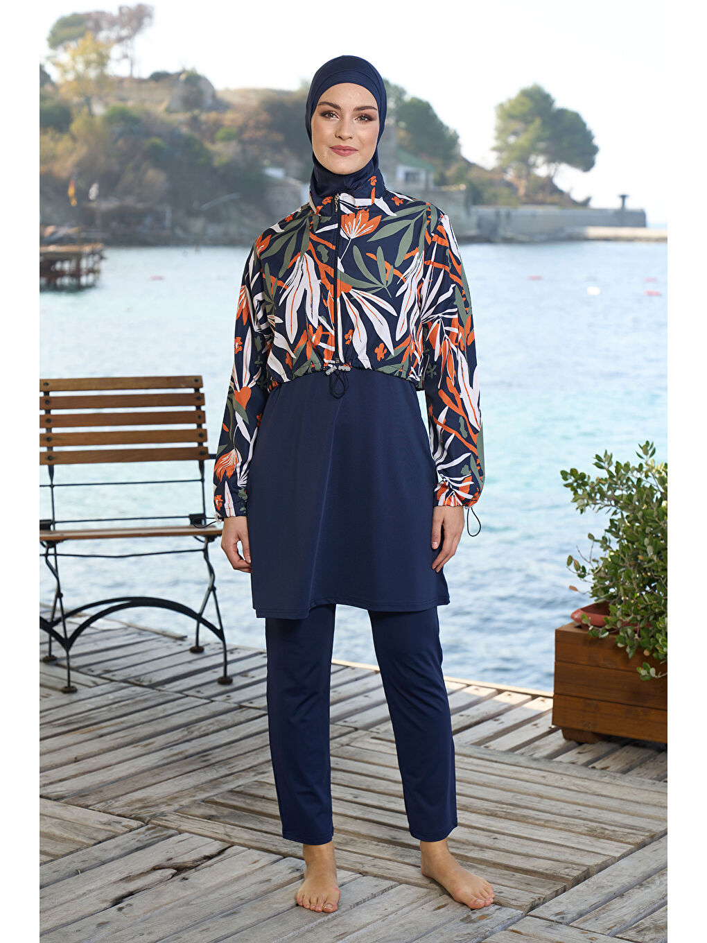 Tam Kapalı Tesettür Mayo 25970 Lacivert-4