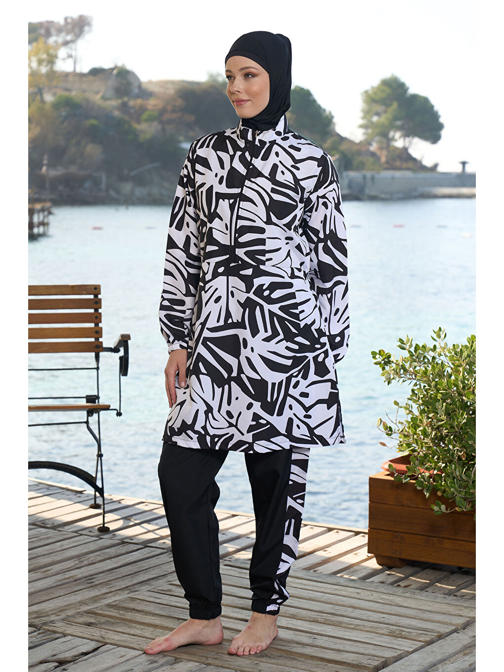 Paraşüt Tam Kapalı Tesettür Mayo 25965 Siyah