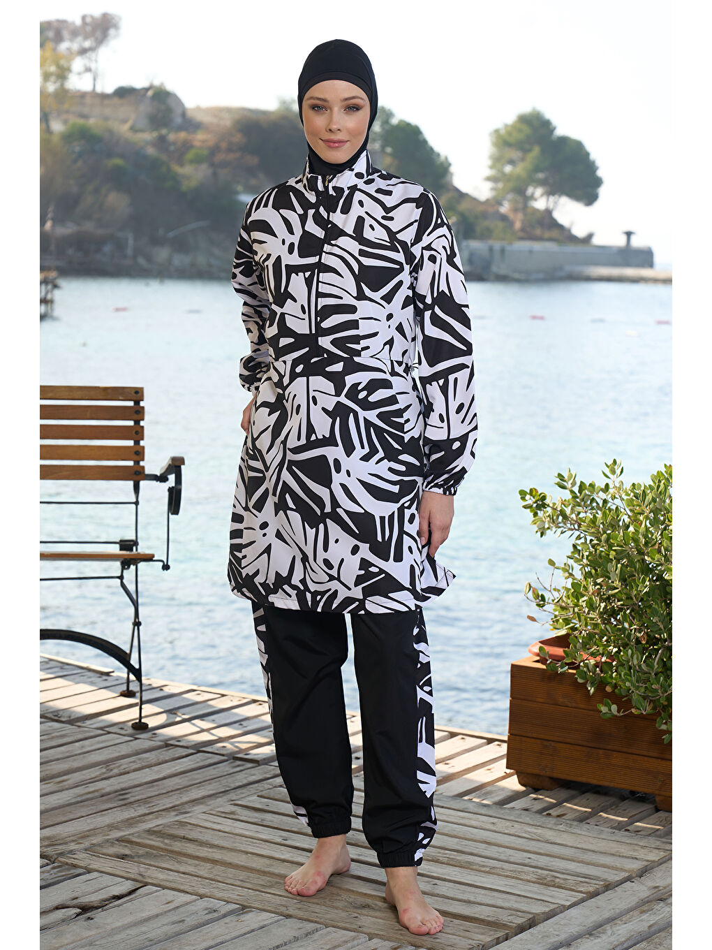 Paraşüt Tam Kapalı Tesettür Mayo 25965 Siyah-1