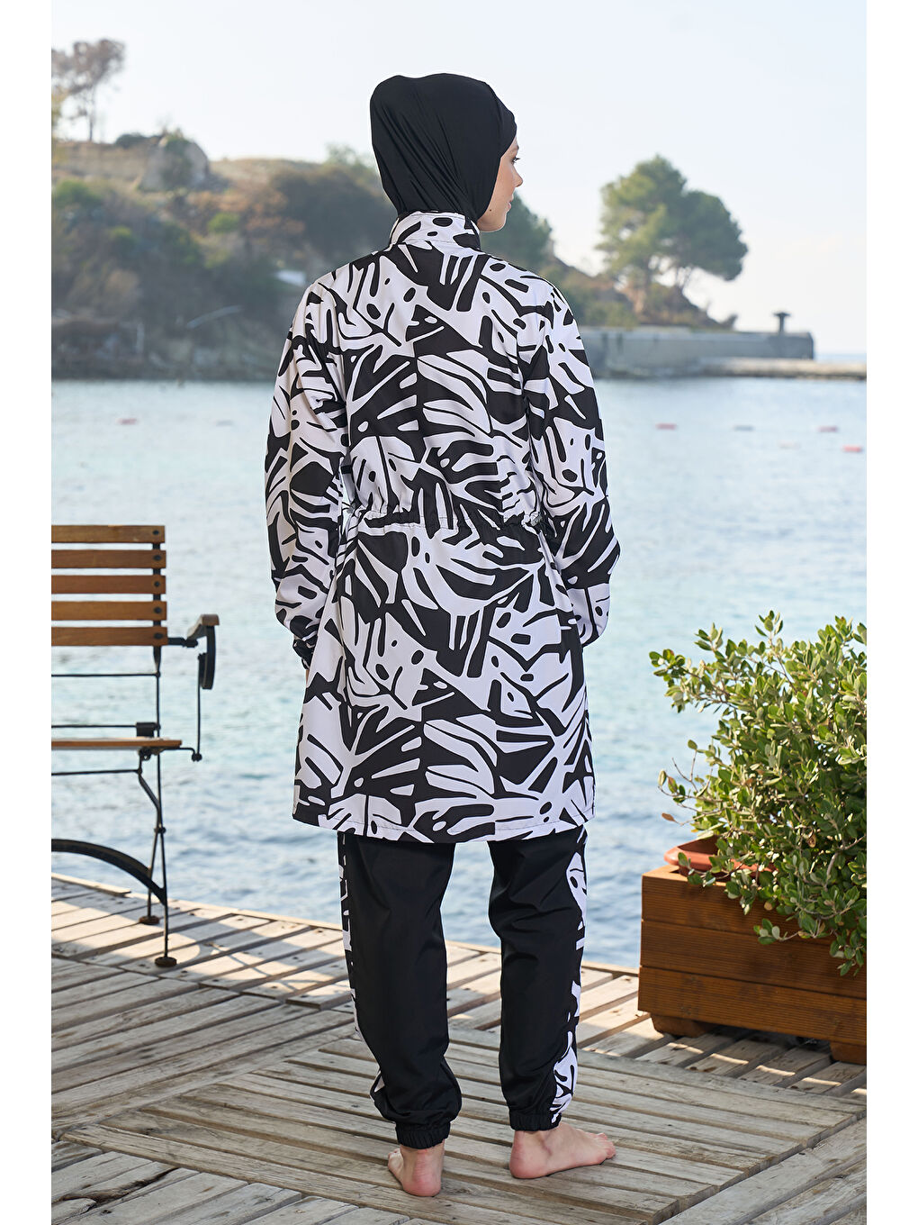 Paraşüt Tam Kapalı Tesettür Mayo 25965 Siyah-2