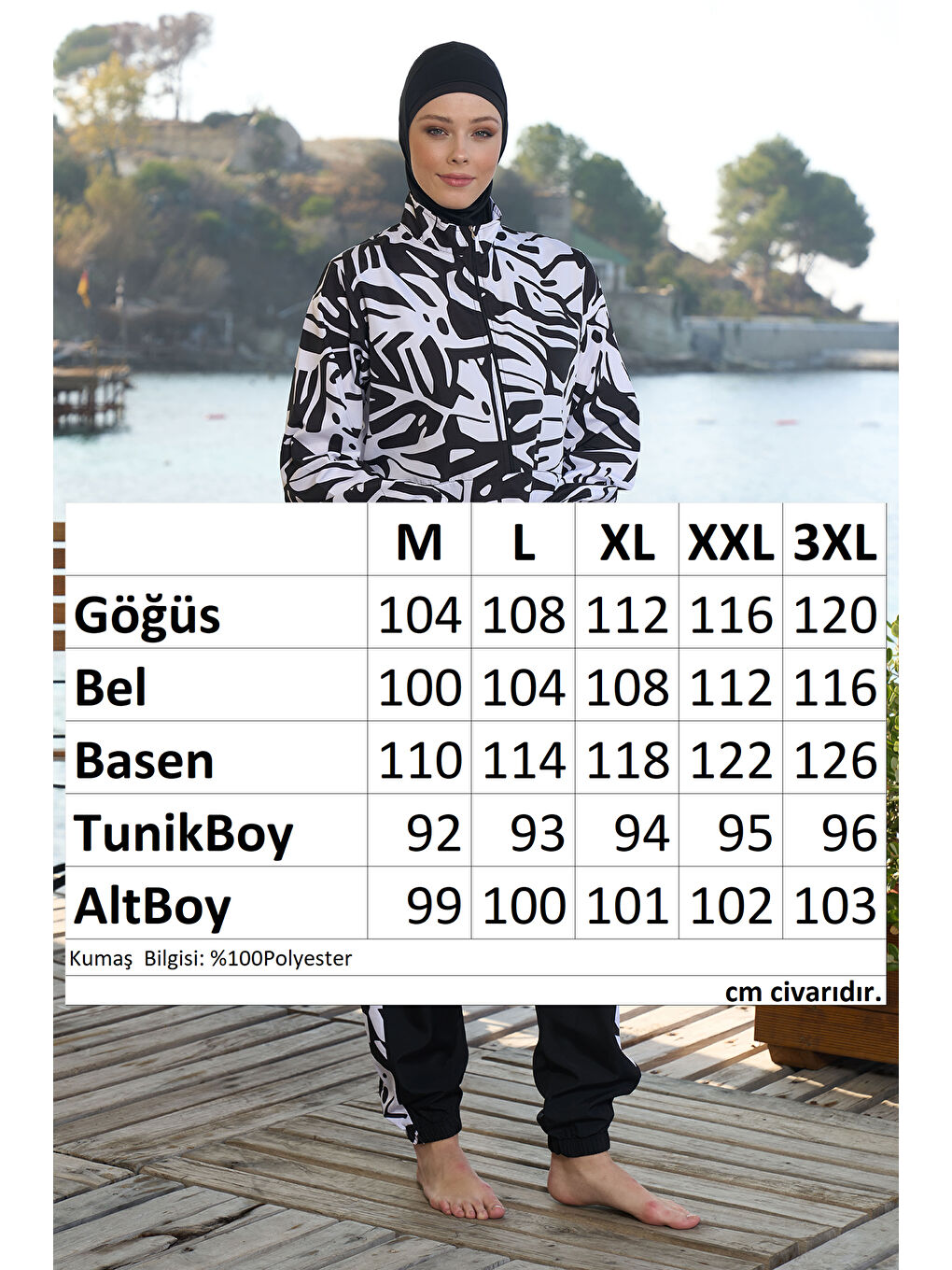 Paraşüt Tam Kapalı Tesettür Mayo 25965 Siyah-3