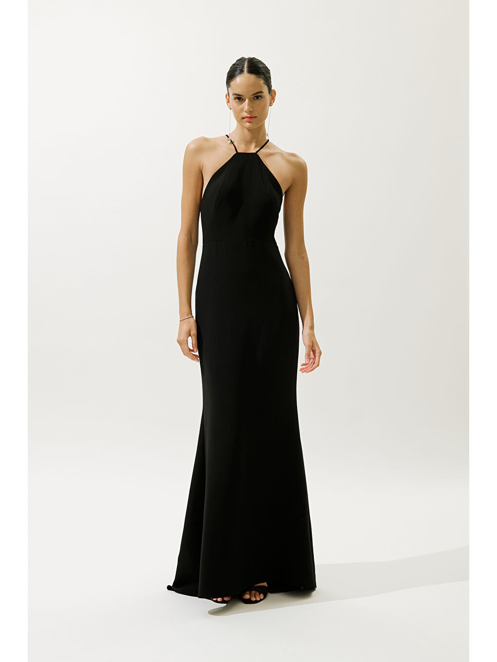 Frances Pelerinli Abiye Elbise Siyah-4