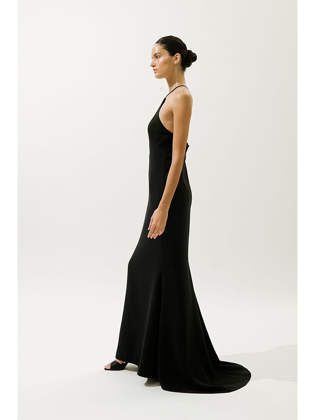 Frances Pelerinli Abiye Elbise Siyah-5