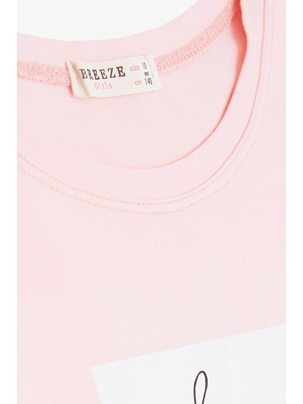 Kız Çocuk Crop Tişört Yazı Baskılı Yanları Yırtmaçlı Pembe (9-14 Yaş)-6