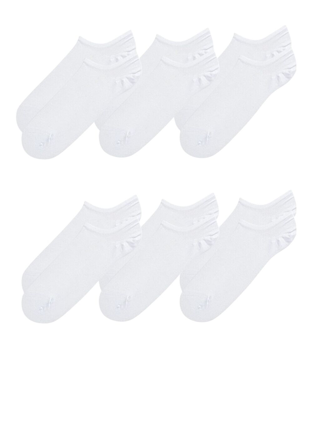 Beyaz Modal 6'lı Kadın Sneaker Çorap-1