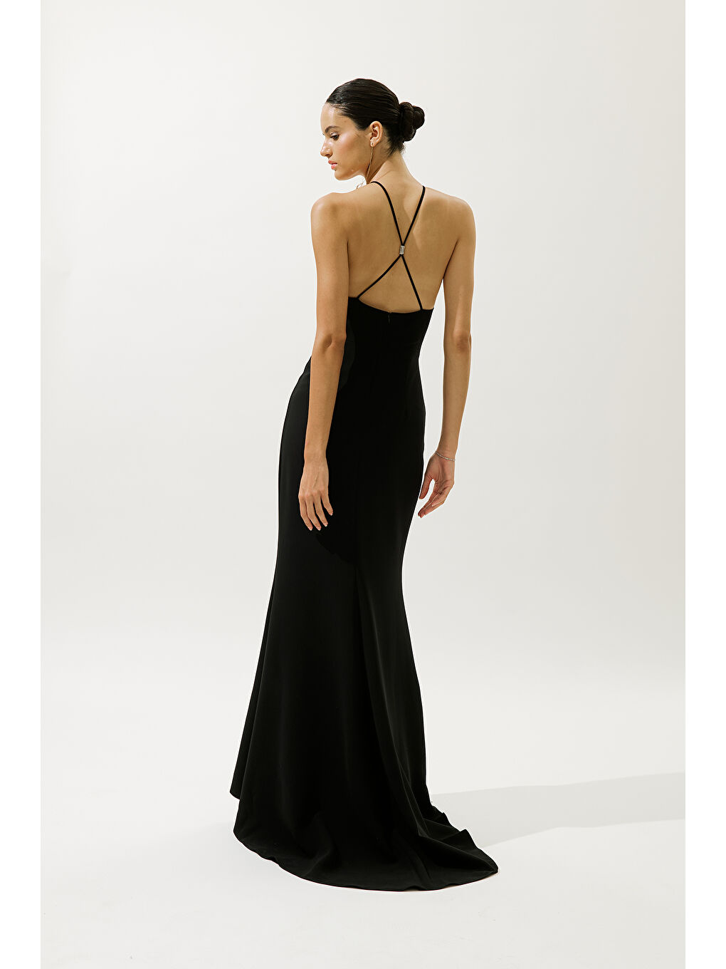 Frances Pelerinli Abiye Elbise Siyah-7