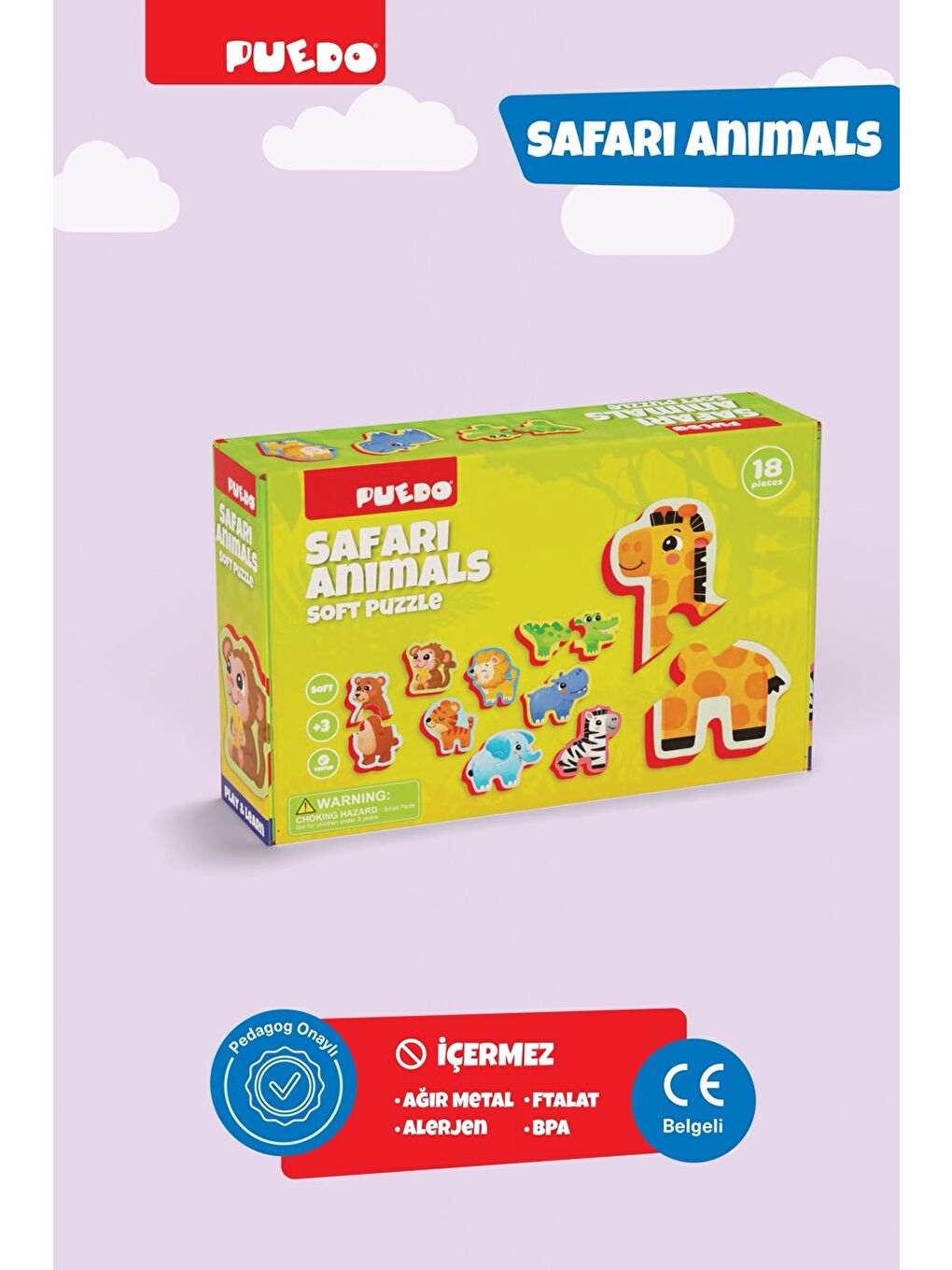 Puedo Ayakta Durabilen Bebek Puzzle - Safari - 1