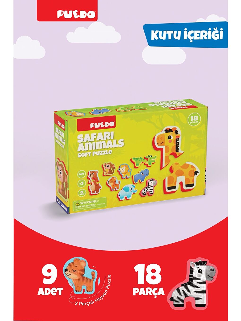 Puedo Ayakta Durabilen Bebek Puzzle - Safari - 2