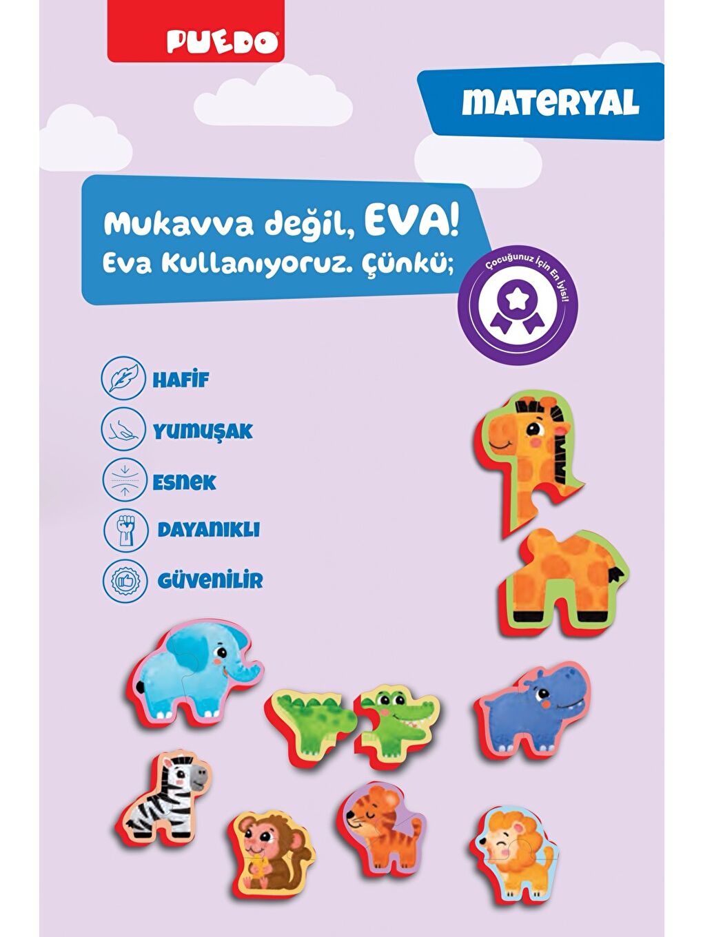 Puedo Ayakta Durabilen Bebek Puzzle - Safari - 6