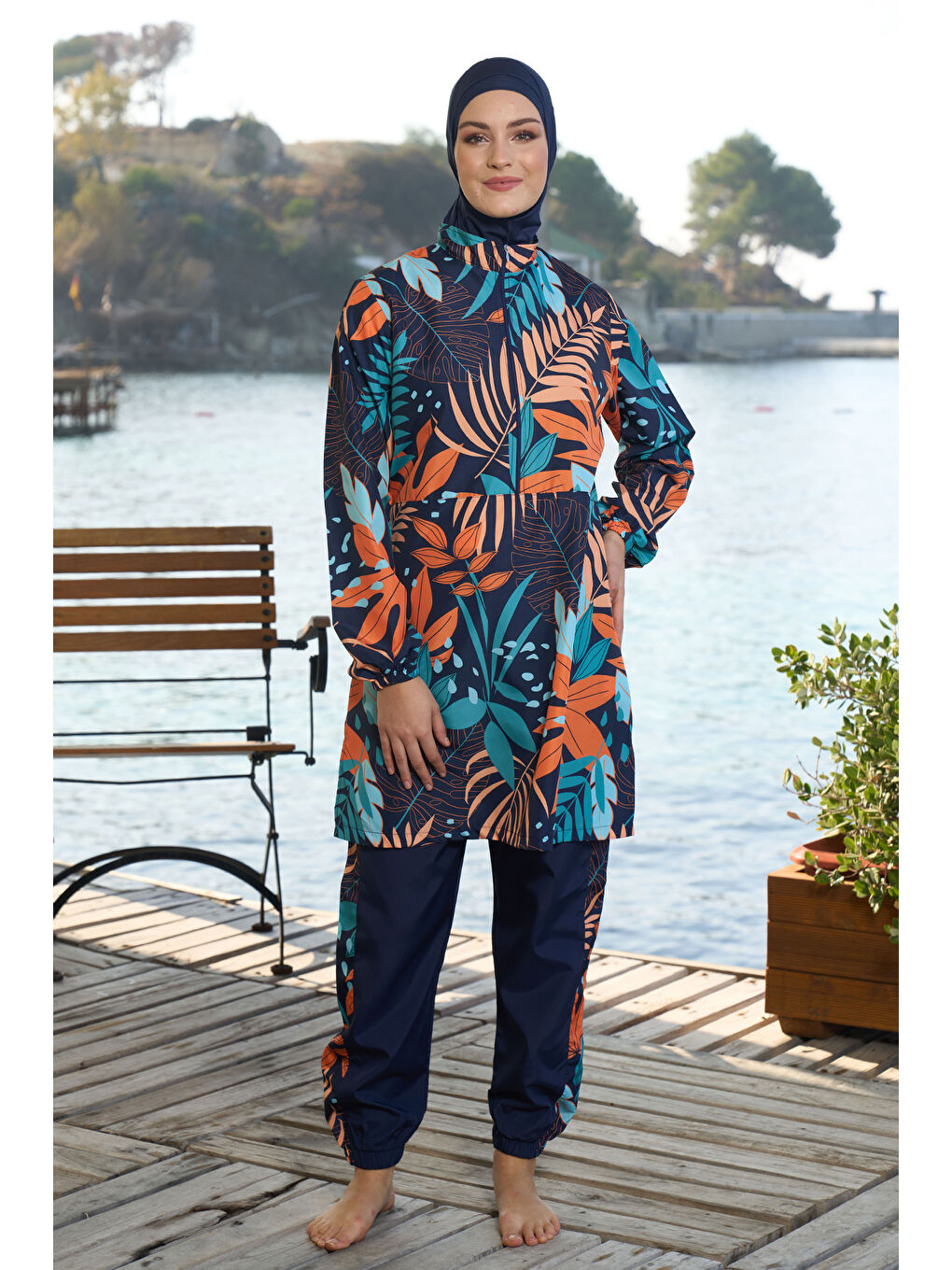 Paraşüt Tam Kapalı Tesettür Mayo 25966 Lacivert-1