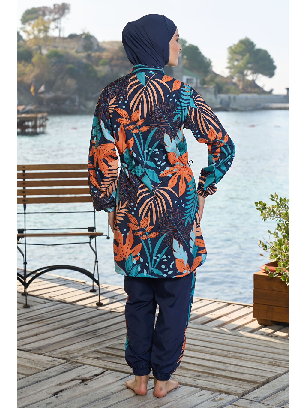 Paraşüt Tam Kapalı Tesettür Mayo 25966 Lacivert-2