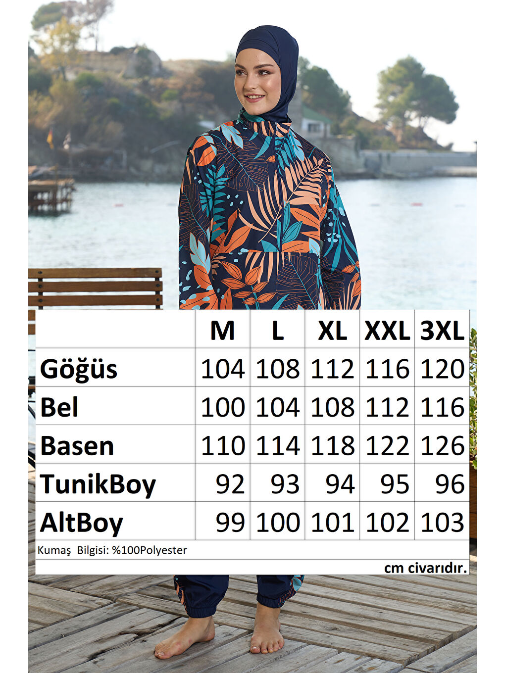 Paraşüt Tam Kapalı Tesettür Mayo 25966 Lacivert-3