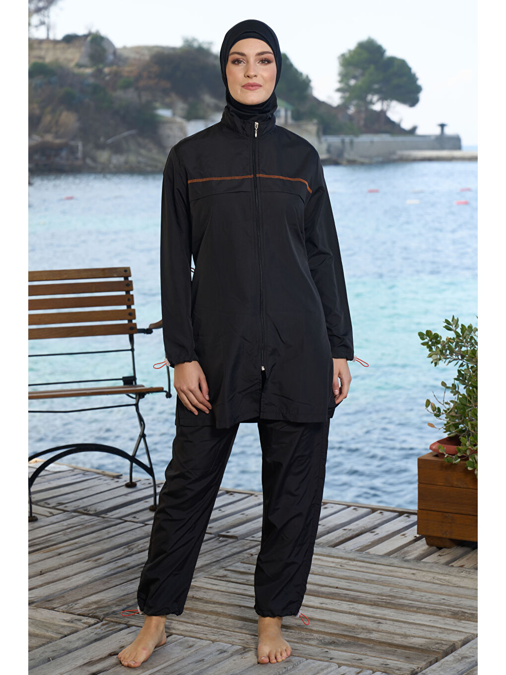 Paraşüt Tam Kapalı Tesettür Mayo 22995 Siyah
