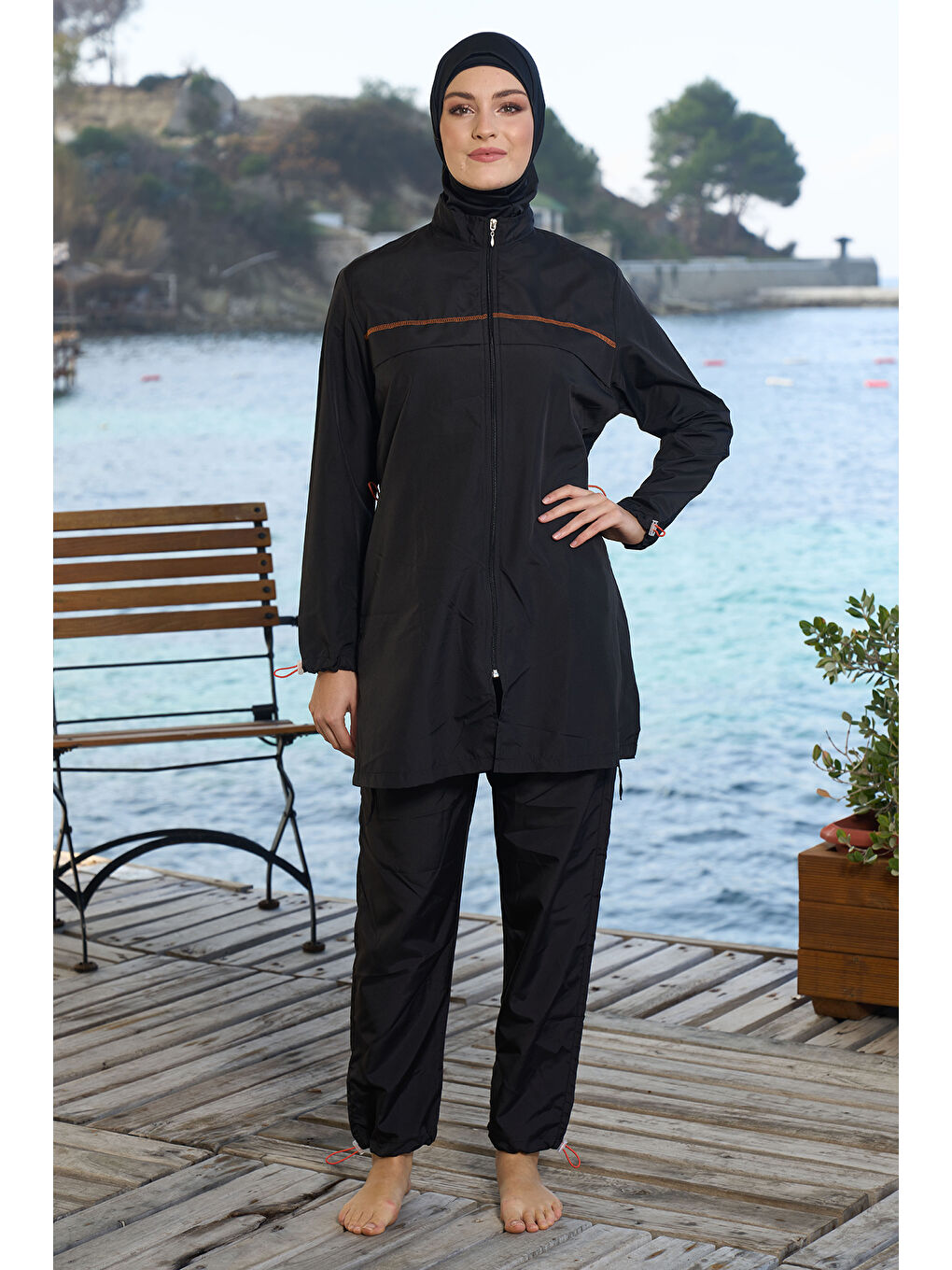 Paraşüt Tam Kapalı Tesettür Mayo 22995 Siyah-1