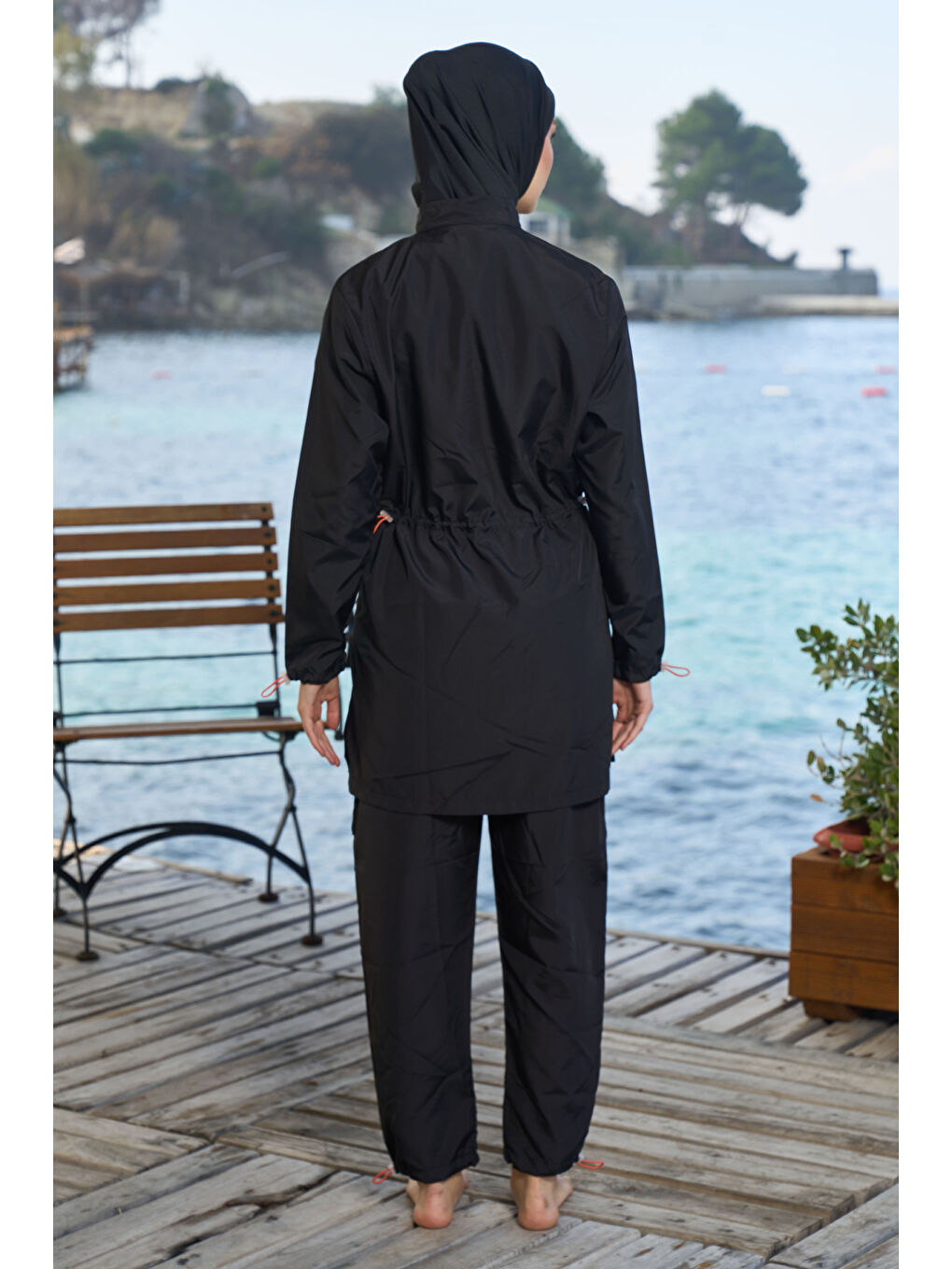 Paraşüt Tam Kapalı Tesettür Mayo 22995 Siyah-2