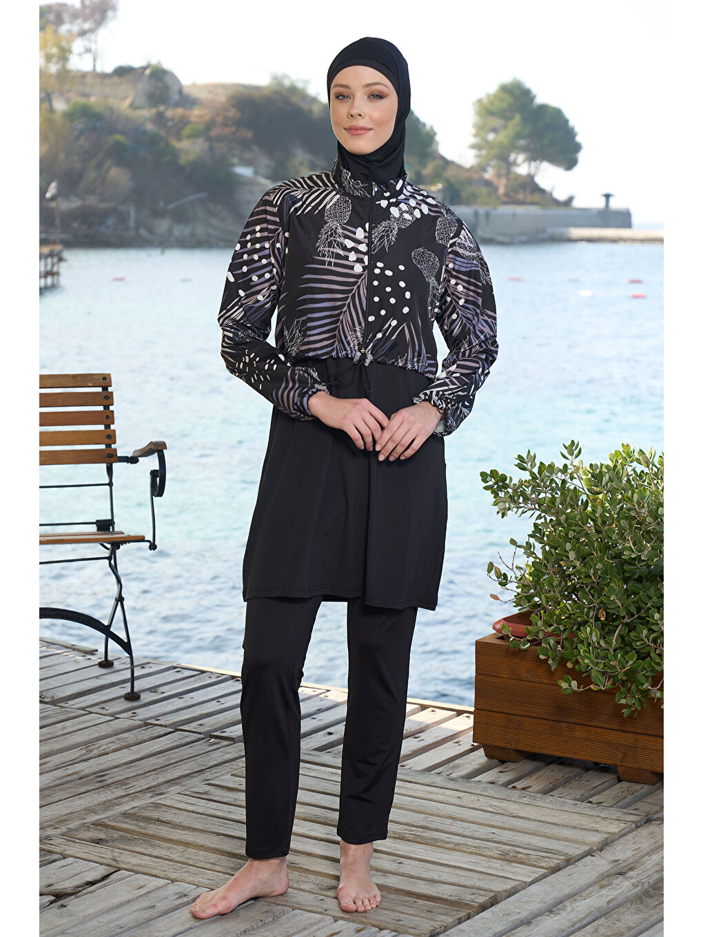 Tam Kapalı Tesettür Mayo 25971 Siyah-1