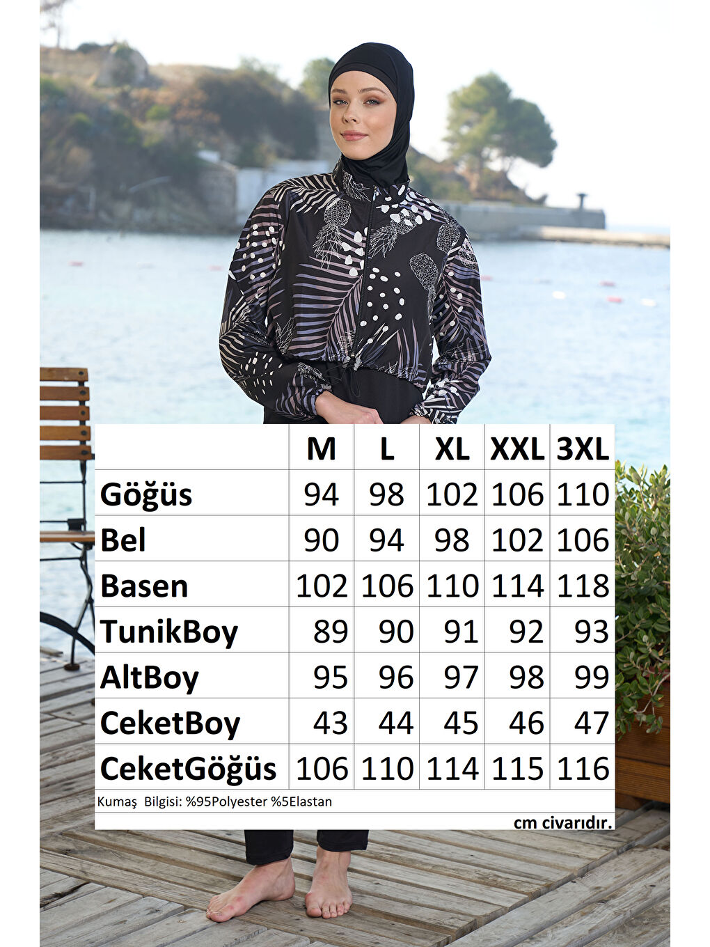 Tam Kapalı Tesettür Mayo 25971 Siyah-3