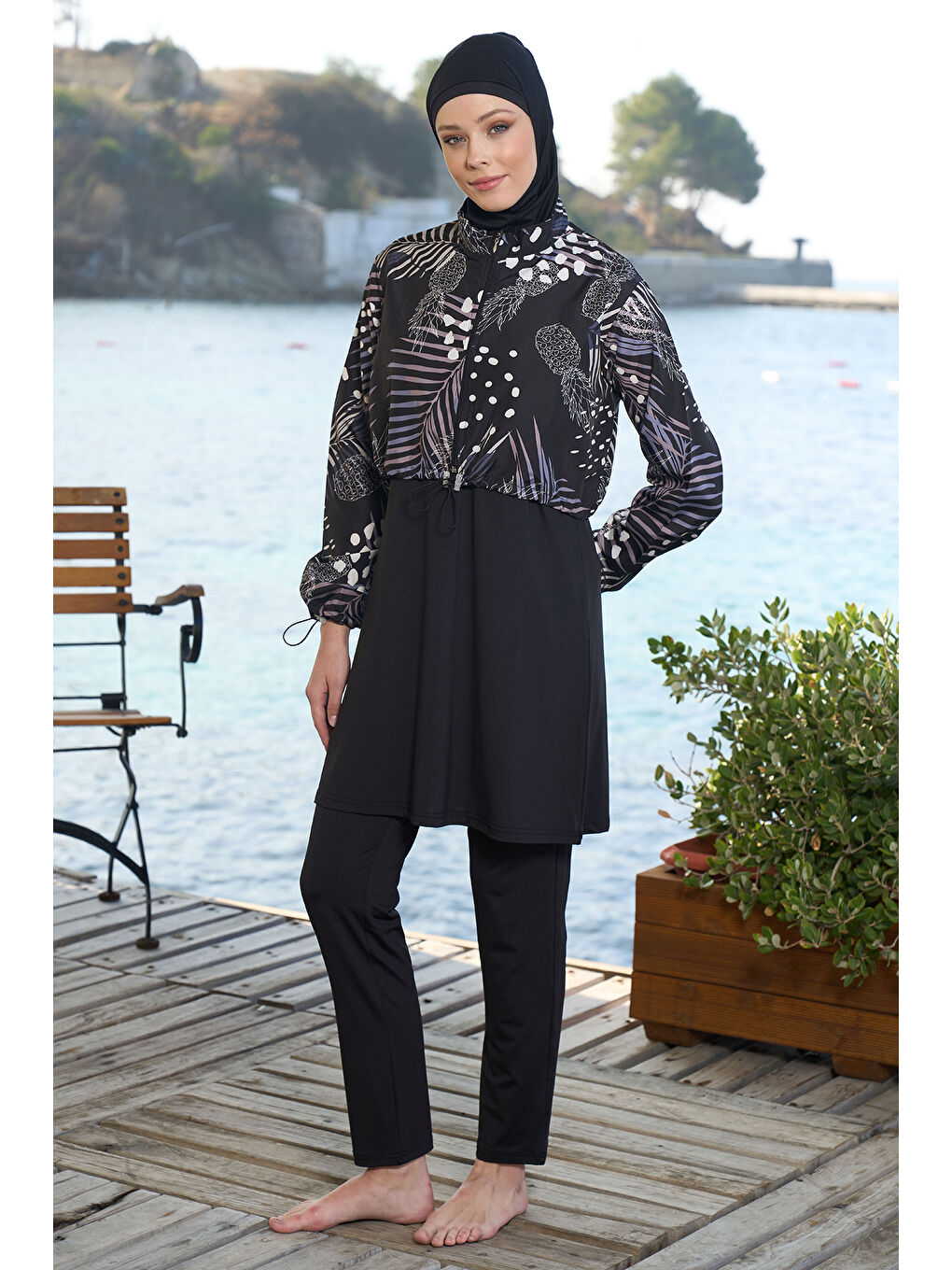 Tam Kapalı Tesettür Mayo 25971 Siyah-4