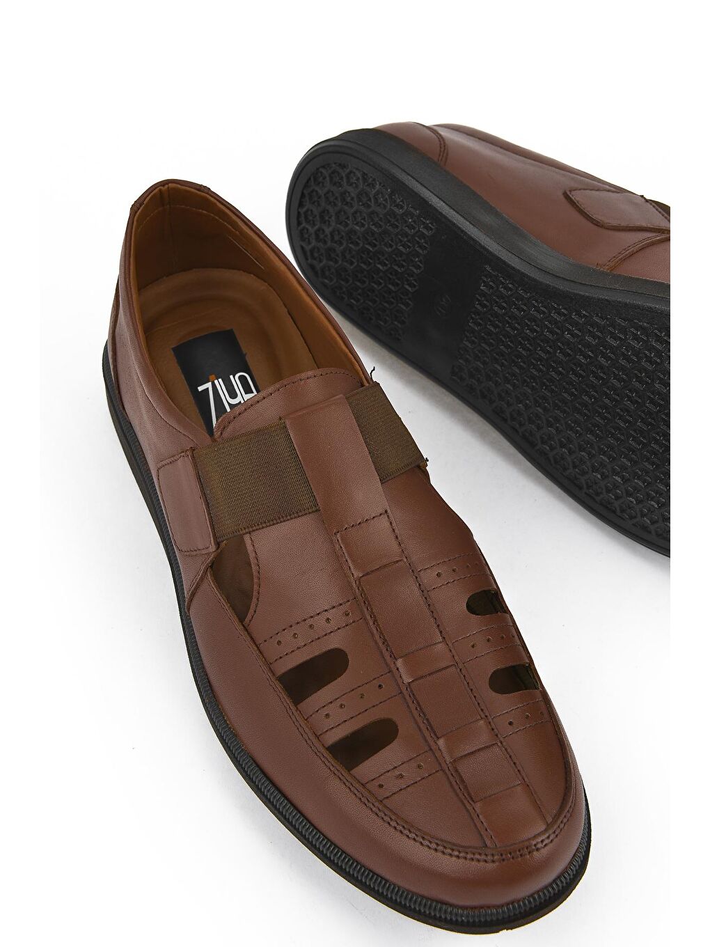 Kahverengi Erkek Hakiki Deri Ayakkabı 111423 230 Taba-3