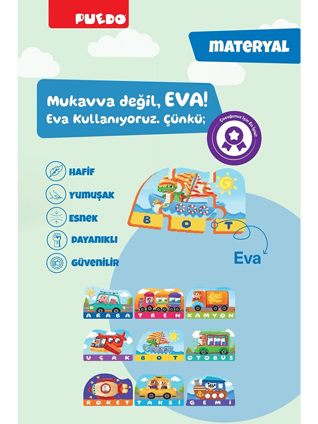 İlk Kelimelerim Puzzle - Araçlar-6