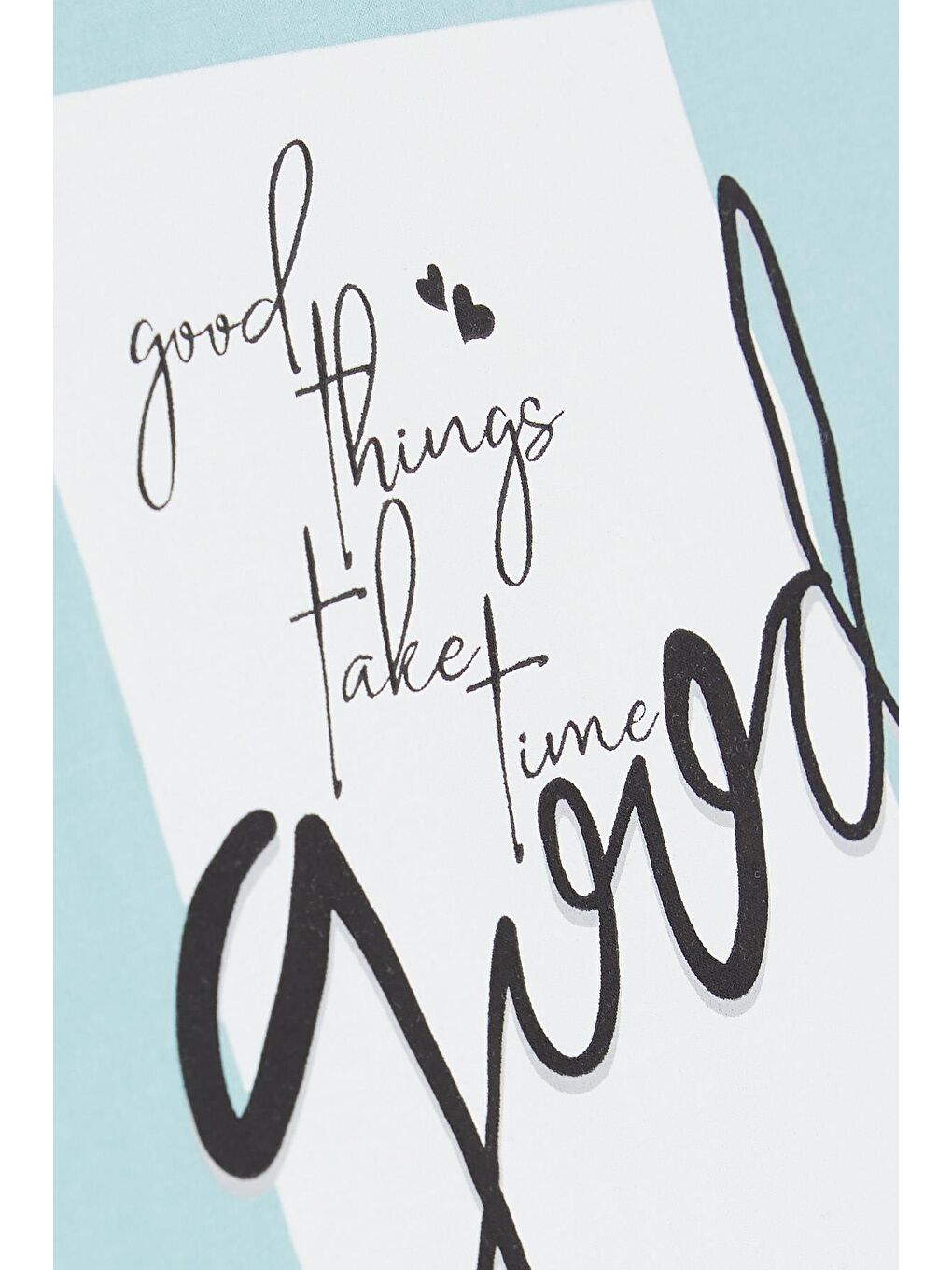 Turkuaz Kız Çocuk Crop Tişört Yazı Baskılı Yanları Yırtmaçlı Mint Yeşili (9-14 Yaş)-3