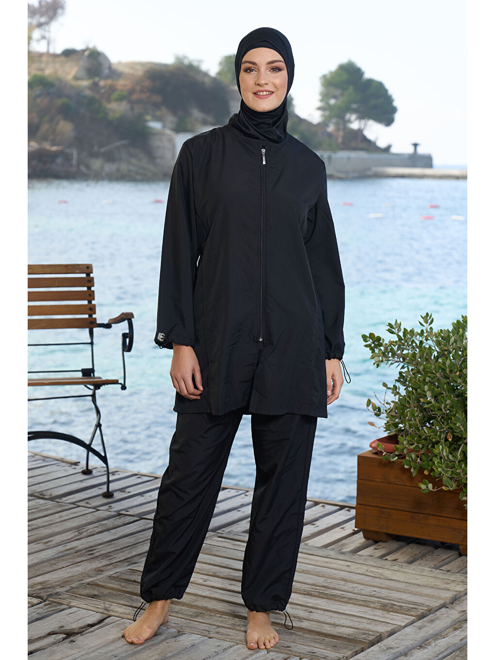 Paraşüt Tam Kapalı Tesettür Mayo 22990 Siyah