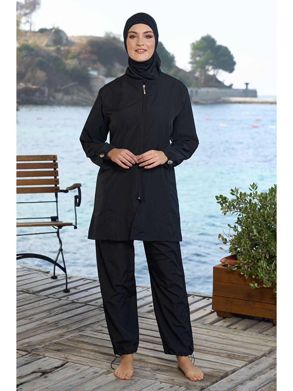 Paraşüt Tam Kapalı Tesettür Mayo 22990 Siyah-1