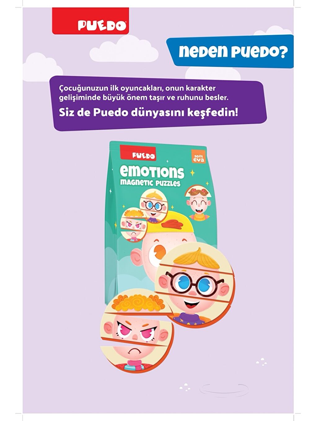 Puedo Manyetik Puzzle - Emotions (Duygular) - 6