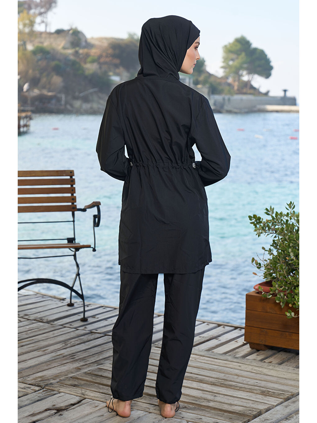 Paraşüt Tam Kapalı Tesettür Mayo 22990 Siyah-3