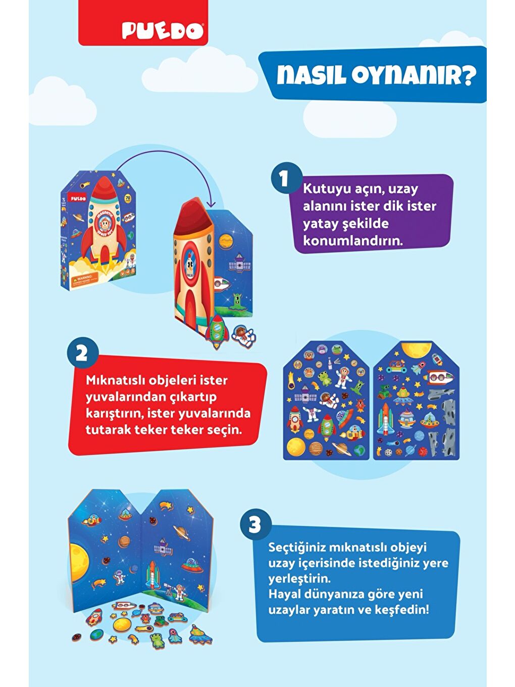 Manyetik Oyun Seti - Uzay-4