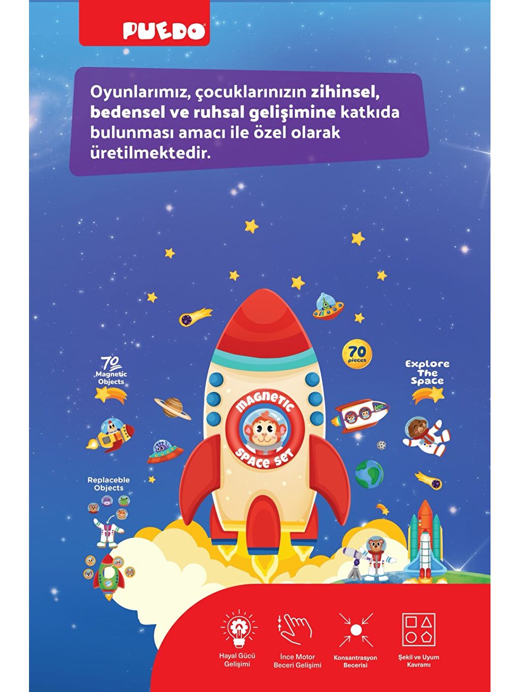 Manyetik Oyun Seti - Uzay-6
