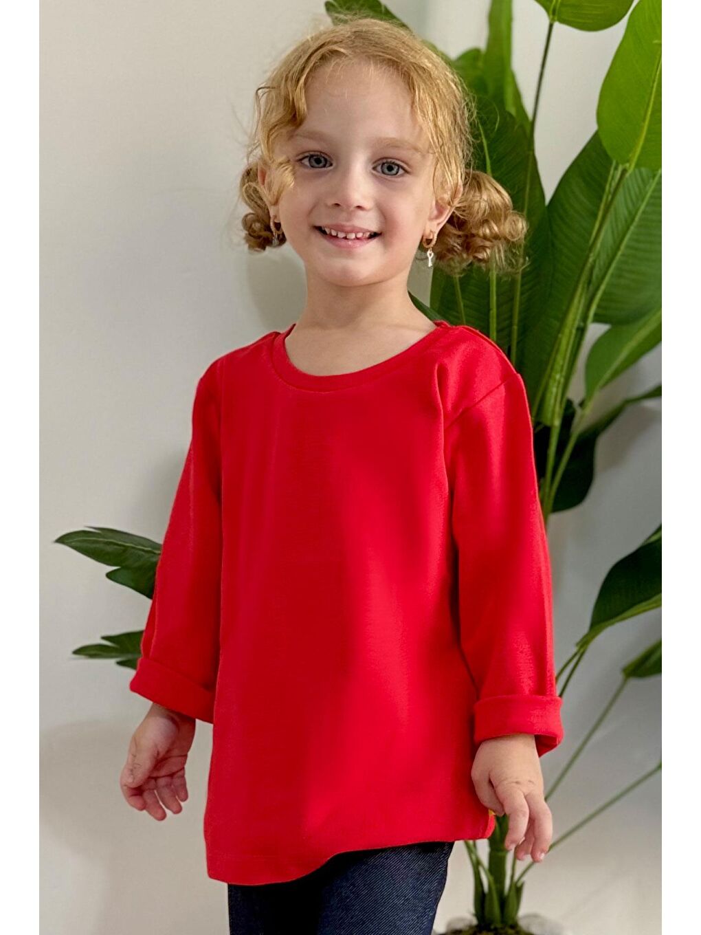 Kız Bebek Uzun Kollu Tişört Basic Kırmızı (9 Ay-1 Yaş)