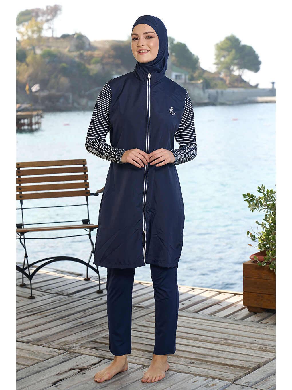 Tam Kapalı Tesettür Mayo 25950 Koyu Lacivert-2