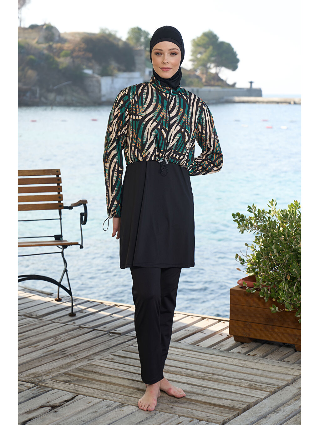 Tam Kapalı Tesettür Mayo 25972 Siyah-1