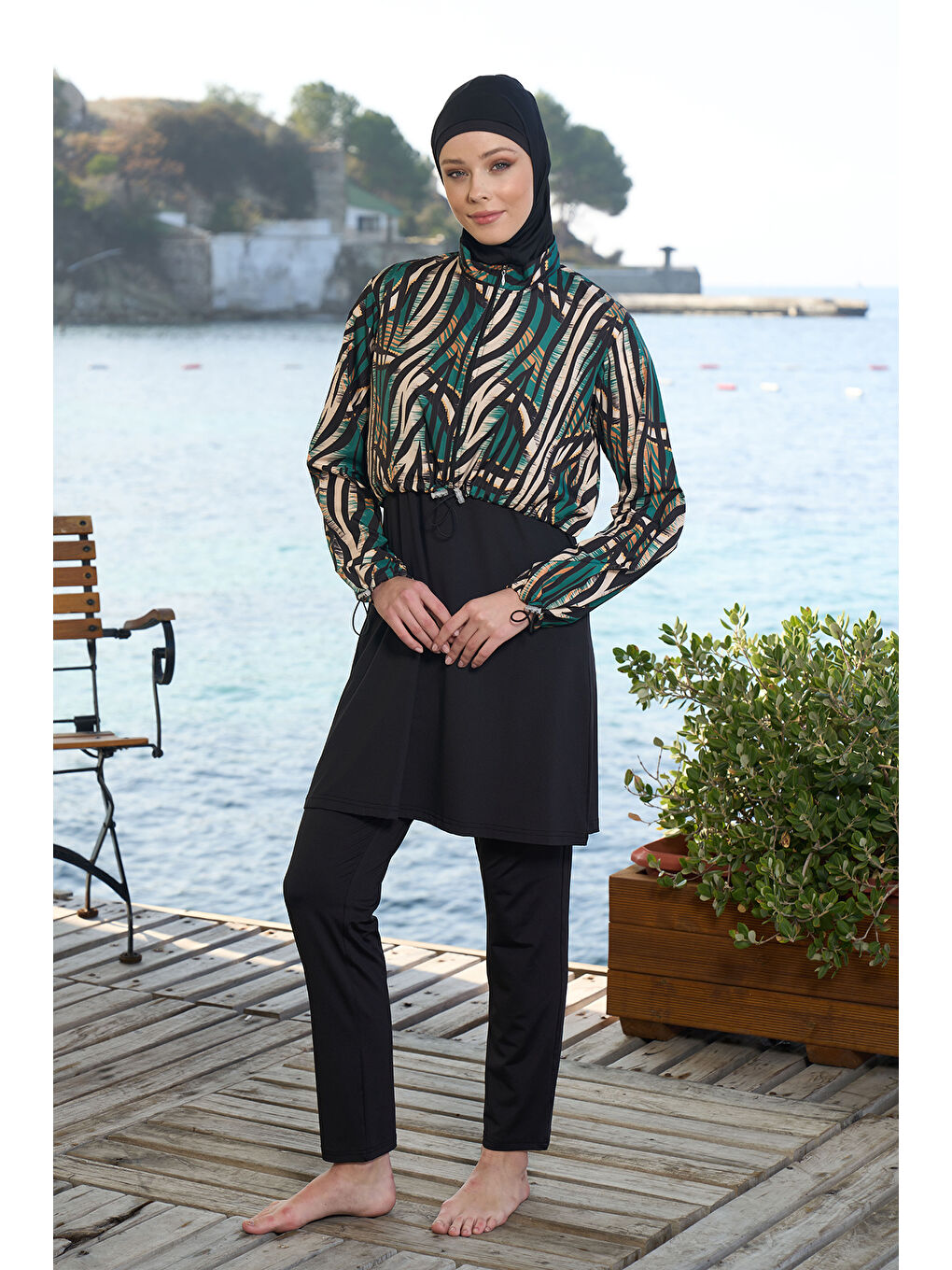 Tam Kapalı Tesettür Mayo 25972 Siyah-2