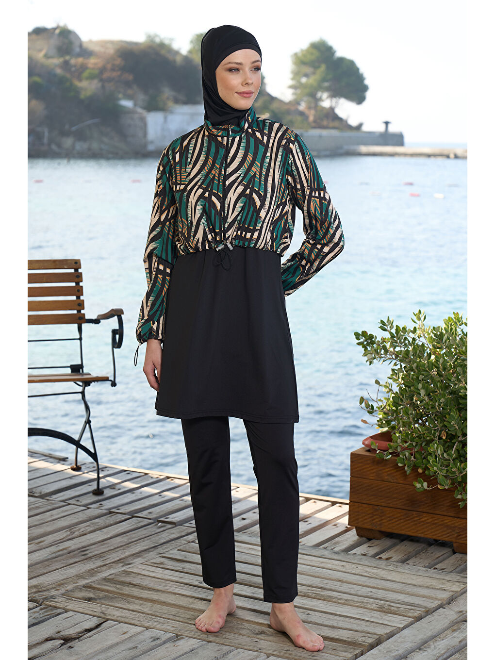 Tam Kapalı Tesettür Mayo 25972 Siyah-4