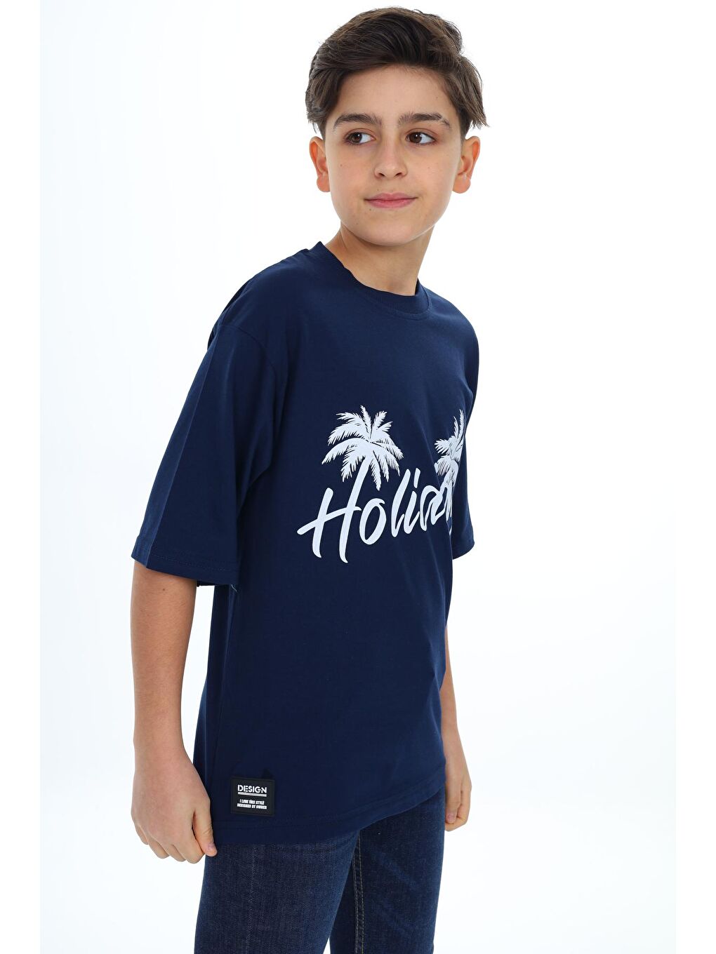 Lacivert Erkek Çocuk Holiday Baskılı T-Shirt 9-14 Yaş-2