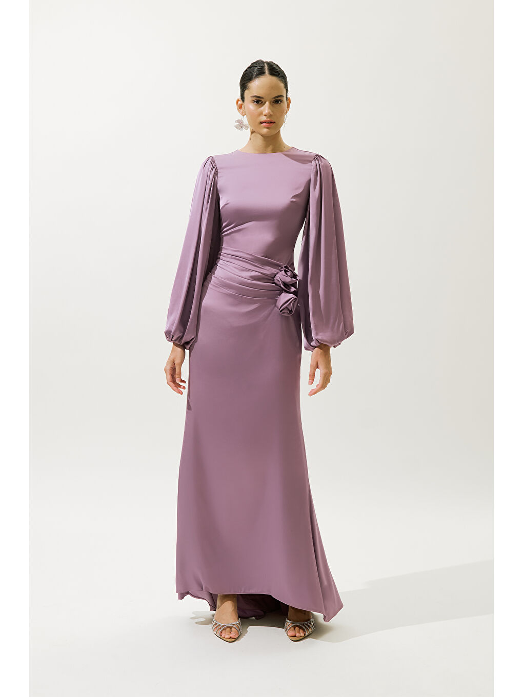 Leona Abiye Elbise Lila-1