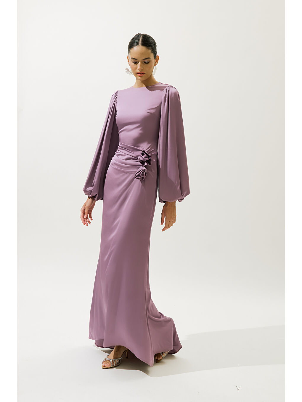 Leona Abiye Elbise Lila-5