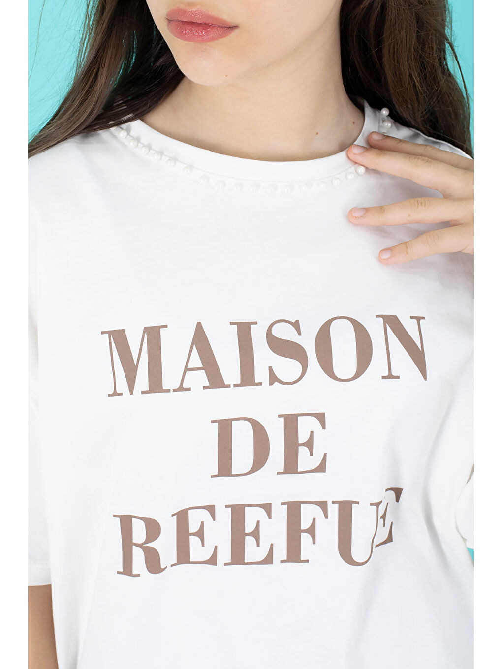 Kahverengi Kız Çocuk Etekli Baskılı Tişörtlü Takım 20507-1