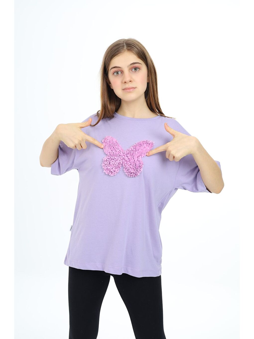 angelos Lila Kız Çocuk Kelebek Baskılı T-Shirt 9-14 Yaş Px037 - 2