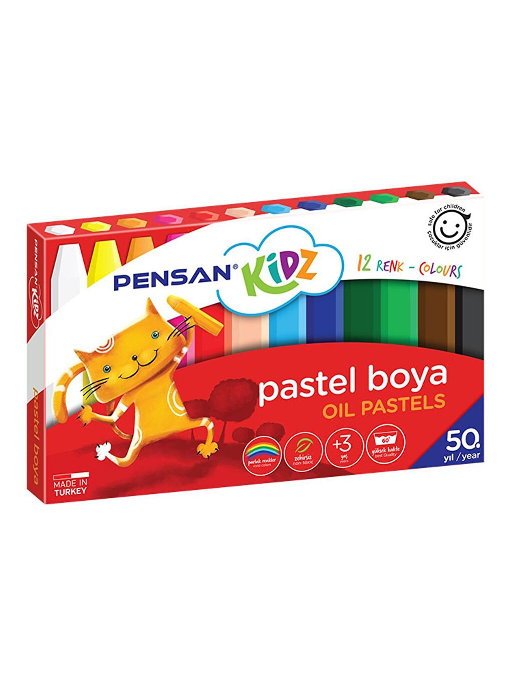 Pensan Beyaz Kidz Pastel Boya 12 Renk