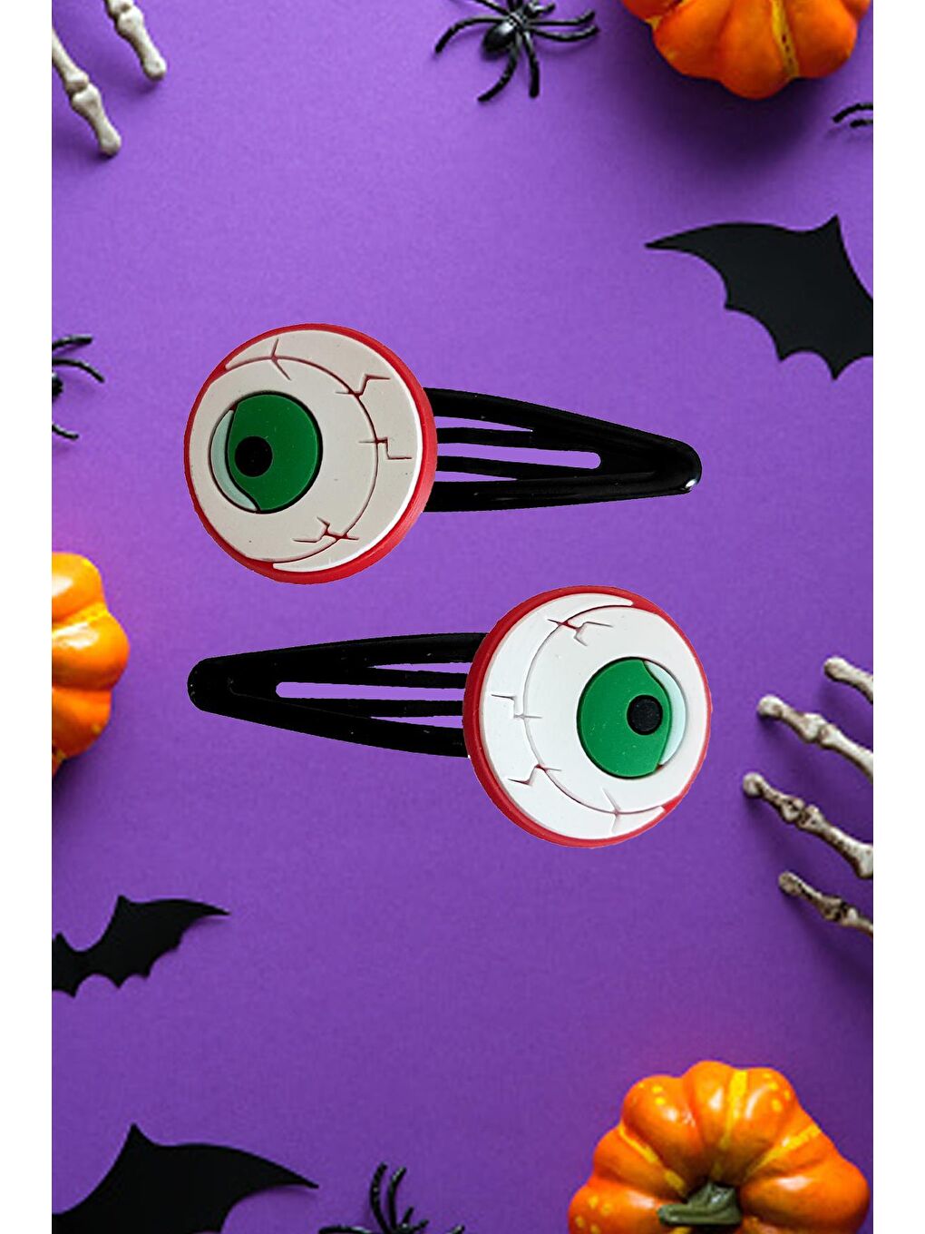 New Obsessions Kırmızı Halloween Cadılar Bayramı Saç Tokası Pens 2'li Set - 3