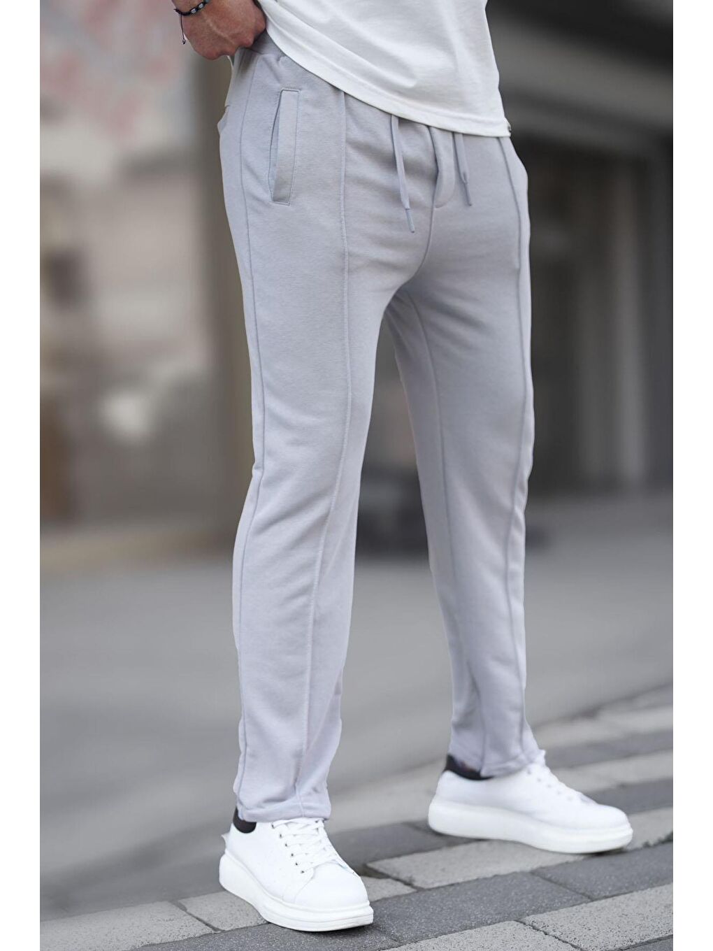 Boyalı Gri Açık Paça Erkek Eşofman Altı 6515