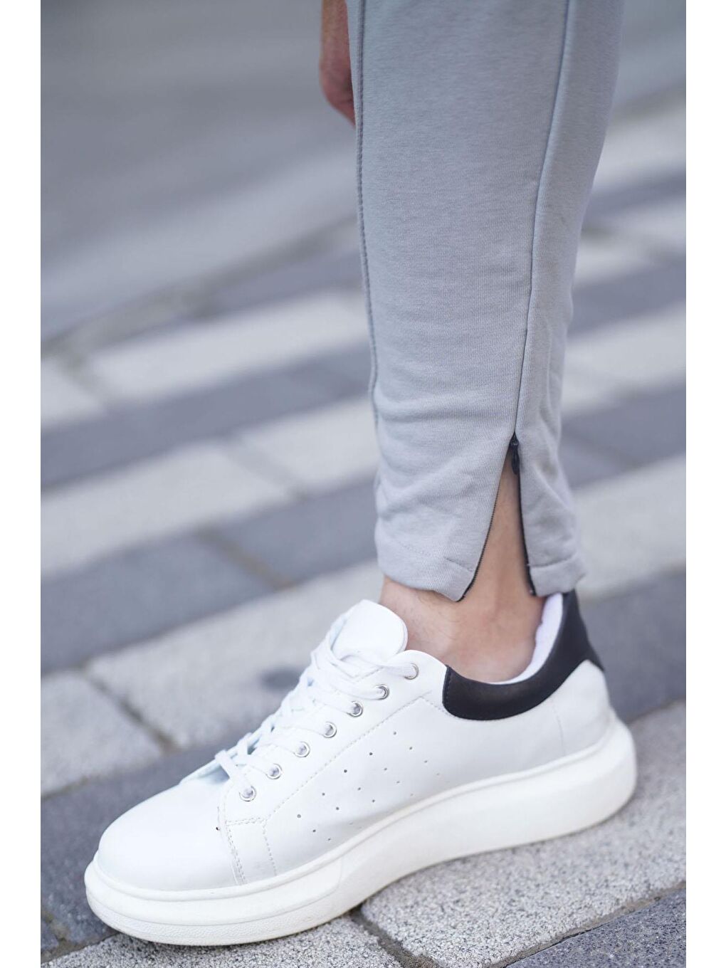 Boyalı Gri Açık Paça Erkek Eşofman Altı 6515-2