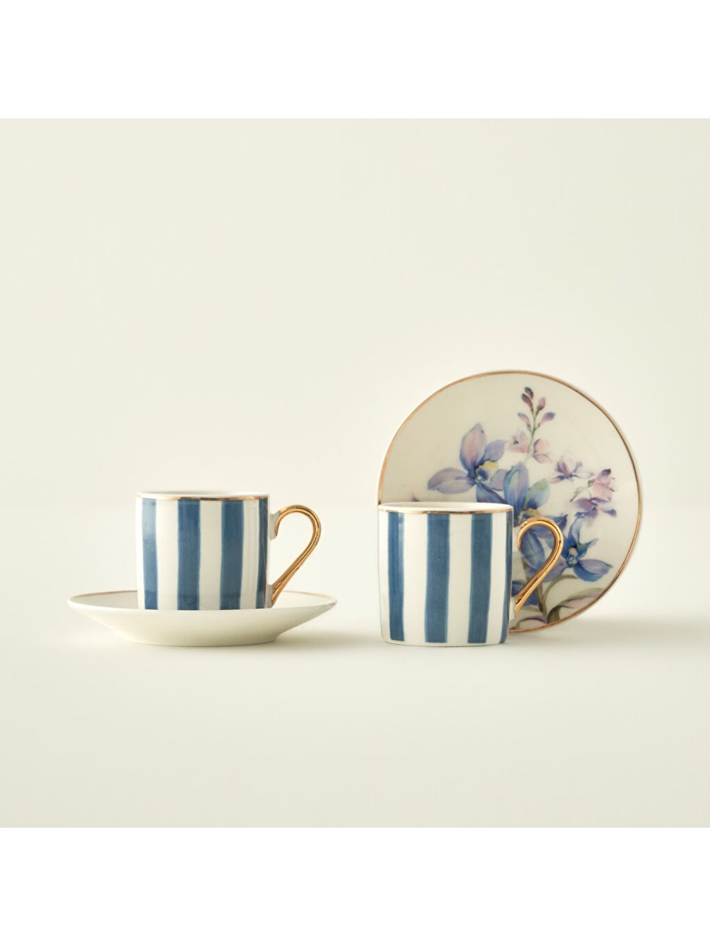 Blossom Porselen 2'li Kahve Fincanı Seti Mavi (90 cc)