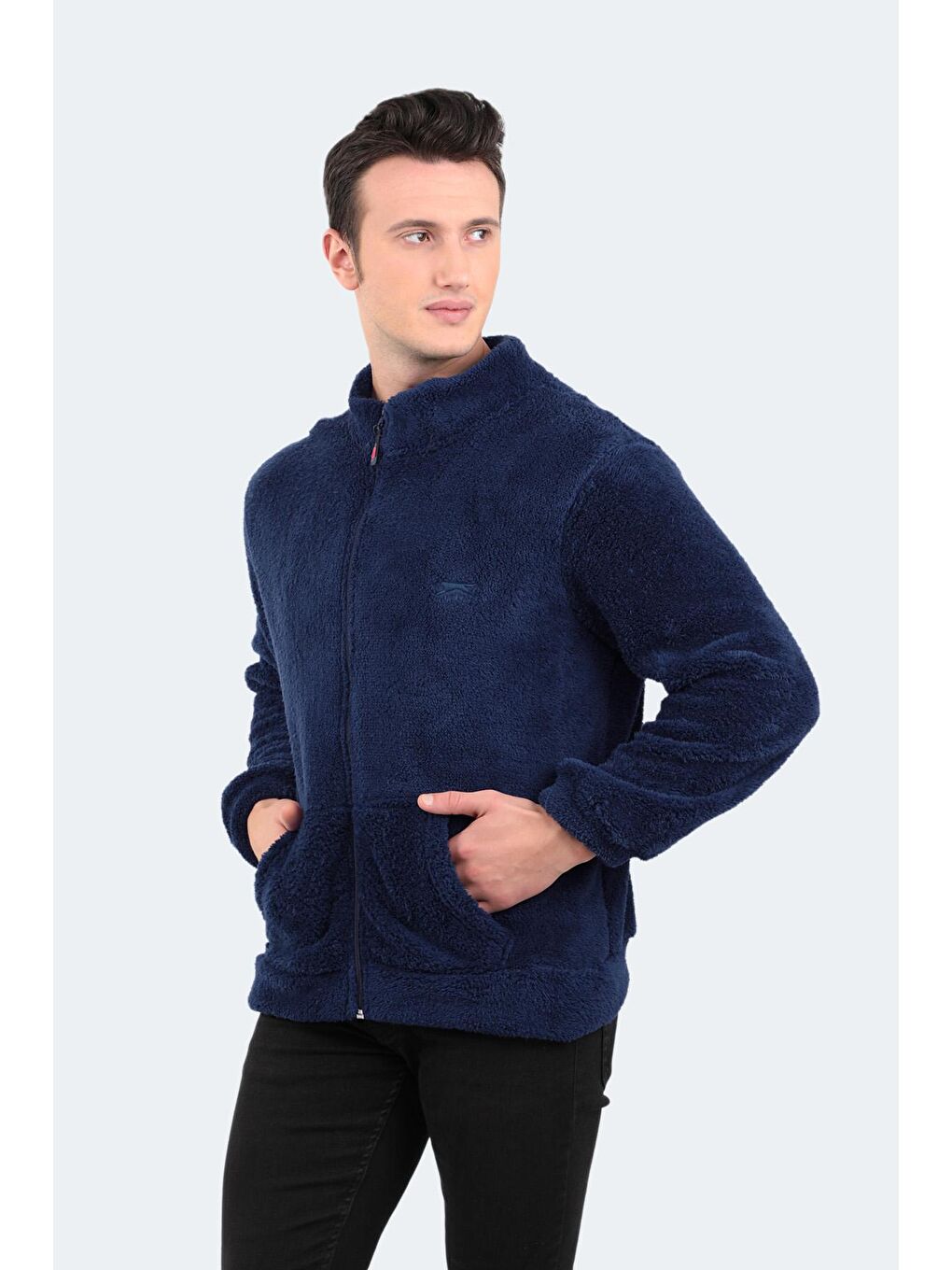 SALMA I Erkek Fermuarlı Sweatshirt Lacivert-2