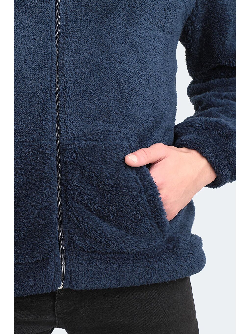 SALMA I Erkek Fermuarlı Sweatshirt Lacivert-3