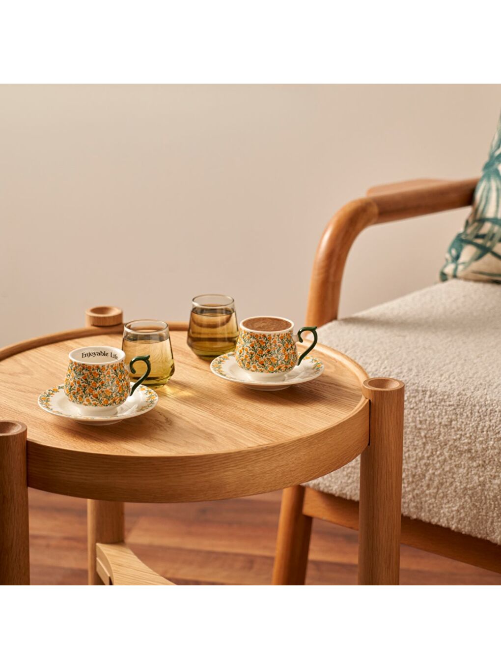 Karışık Life Porselen 2'li Kahve Fincanı Seti (120 cc)-1